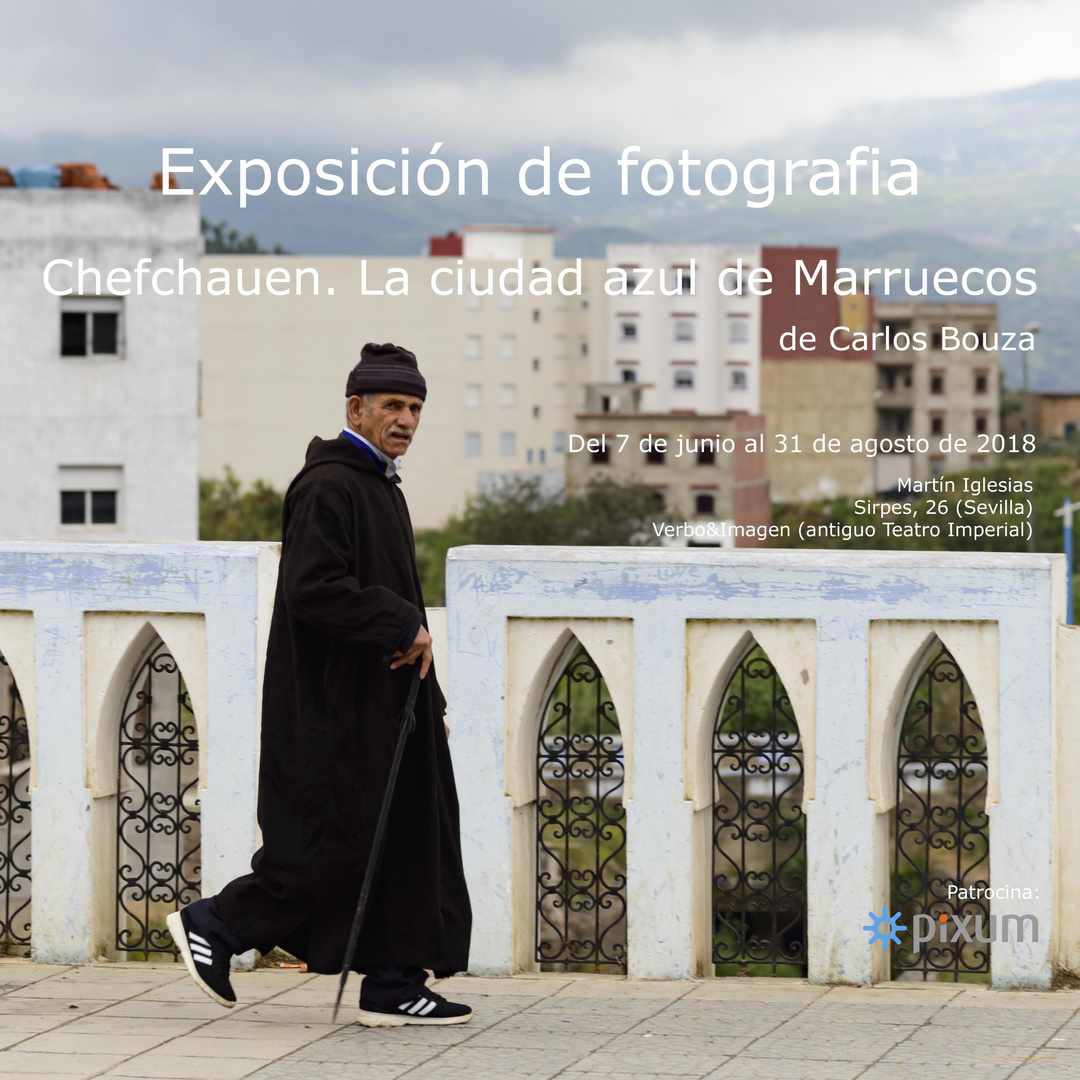 Cartel exposición "Chefchauen. La ciudad azul de Marruecos"