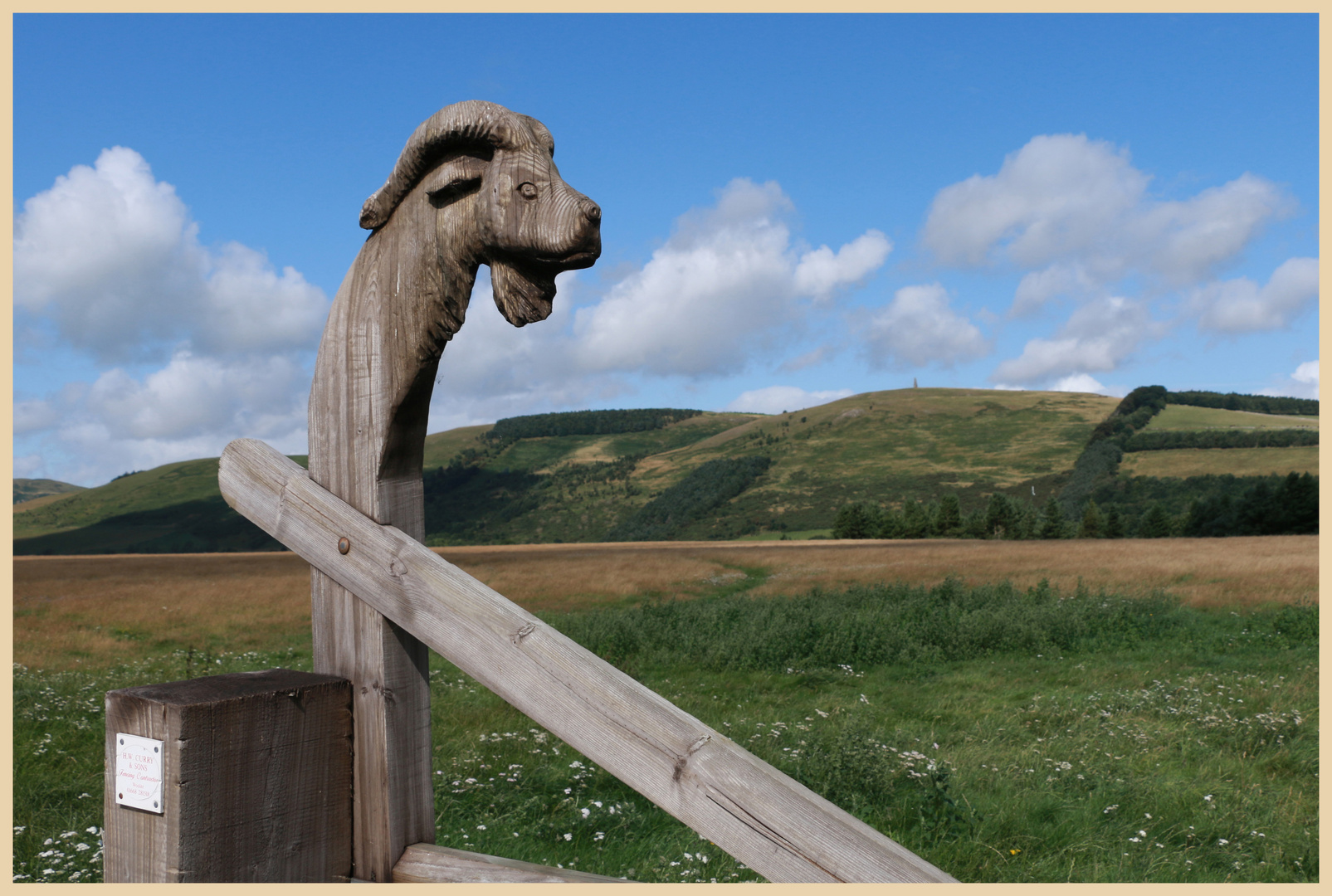 carved gatepost near ad gefrin