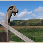 carved gatepost near ad gefrin