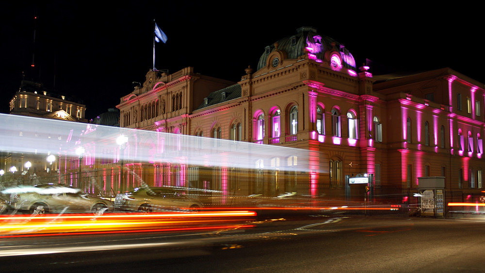 Casa Rosada de noche