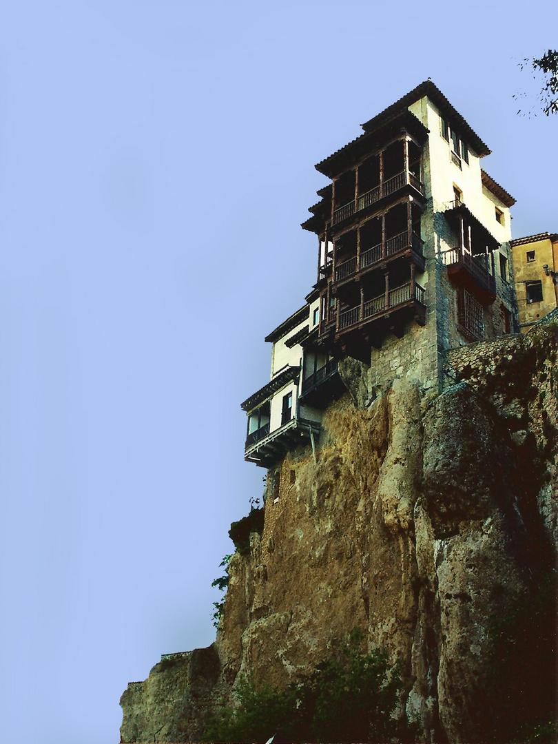 Casas colgantes desde el puente San Pablo - Cuenca