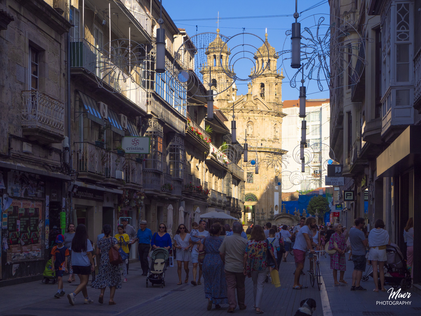 Casco antiguo de Pntevedra al atardecer.2022.