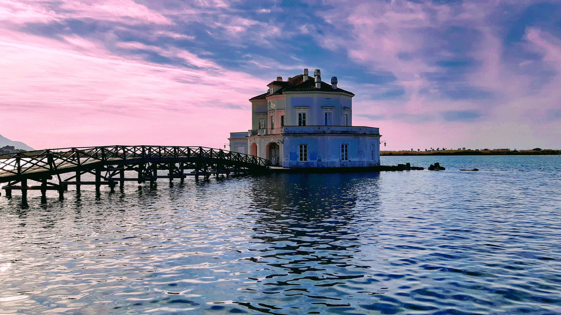 Casina Vanvitelliana di Bacoli al tramonto - 1792