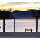 Castelveccana, piazza Lago al tramonto