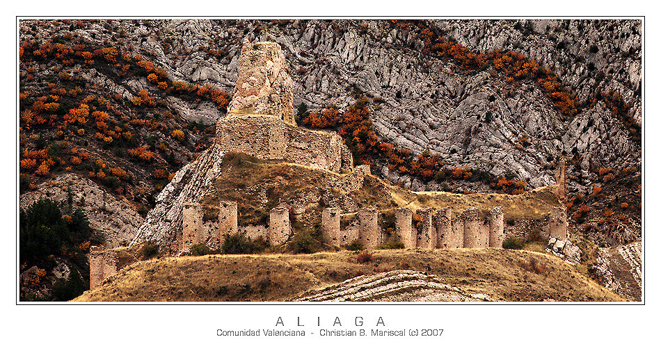 Castillo de Aliaga (Com. Valenciana, Spanien)