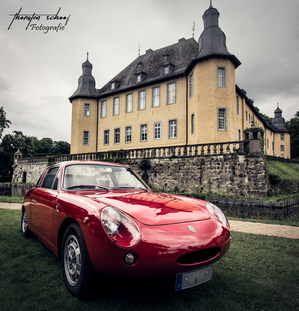 castle and car