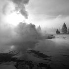 Castle Geyser am frühen Wintermorgen