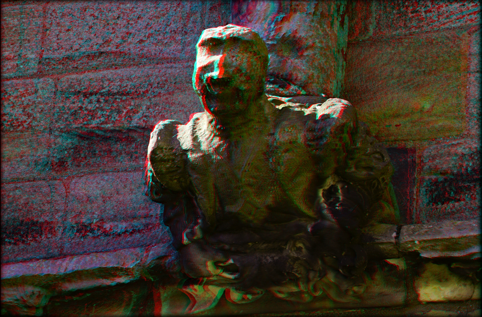  Castle Stirling  Schottland  marode Figuren  (3D-Anaglyphe)