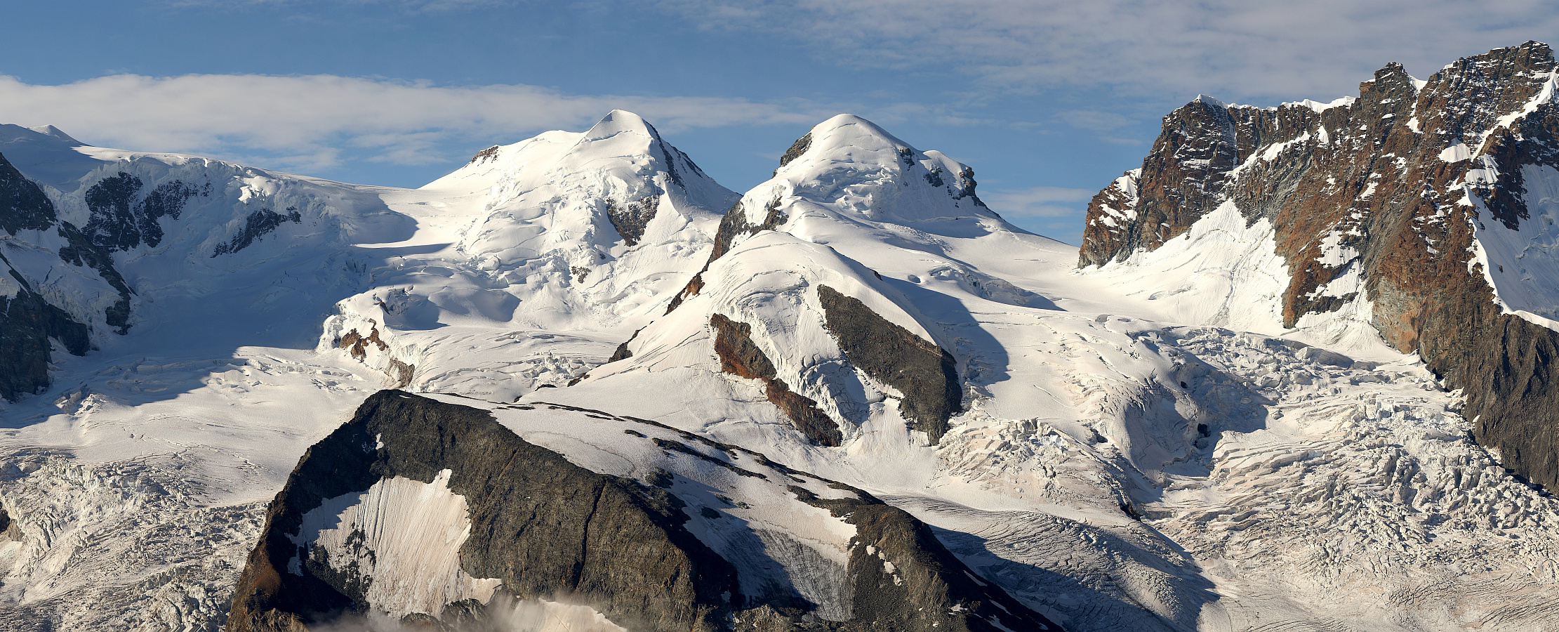 Castor und Pollux die Beiden Zwillinge zwischen Liskamm und Breithorn...