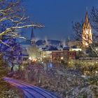 Castrop bei Nacht im Schnee