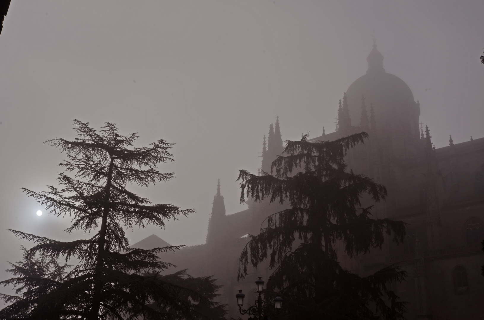 Catedral de Salamanca con niebla