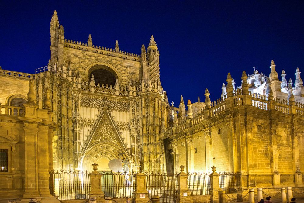 Catedral of Seville at night