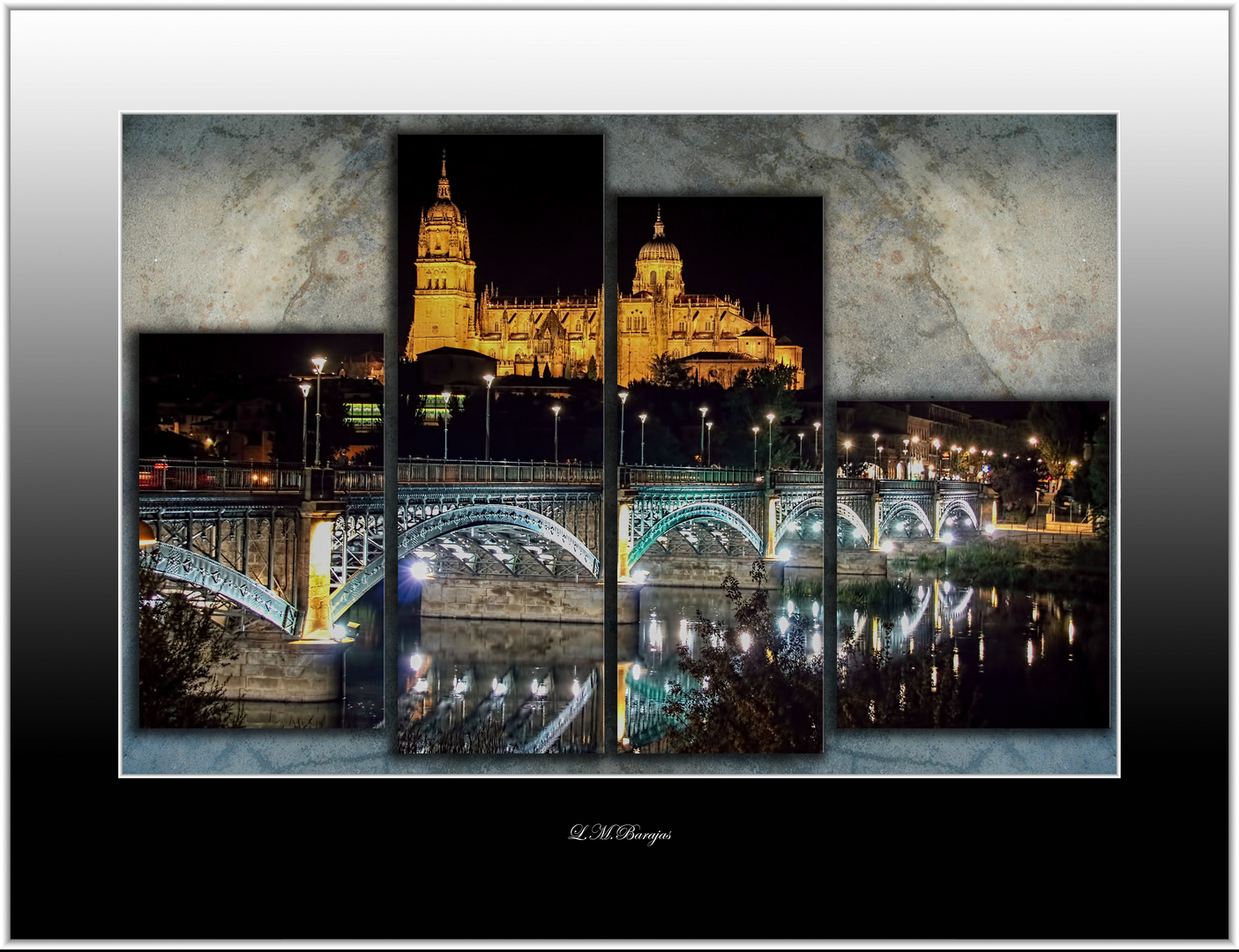 Catedrales de Salamanca sobre el puente Enrique Esteban