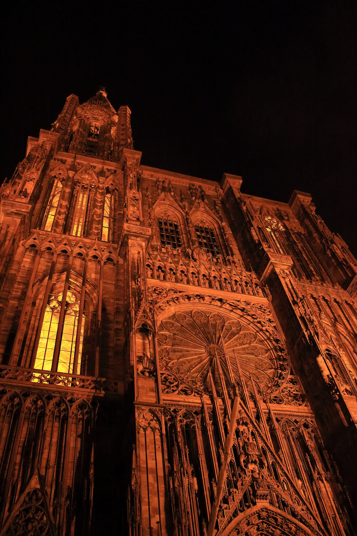 Cathédrale Notre-Dame de Strasbourg de nuit