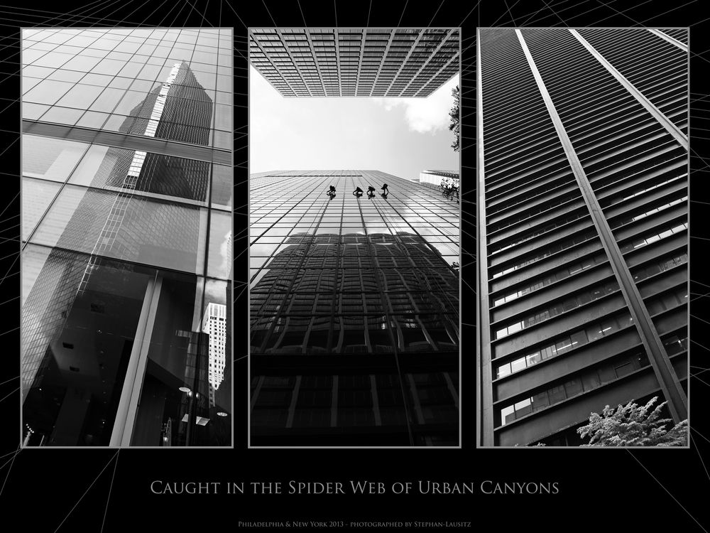 caugth in the spider web of urban canyons