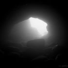 Cave under water in B/W