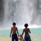 Cavorting in the Spray of Havasu Falls Grand Canyon Arizona