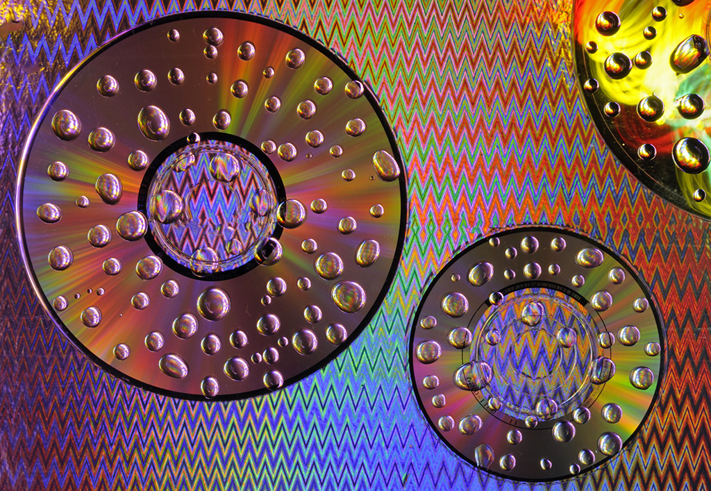 CD with water drops