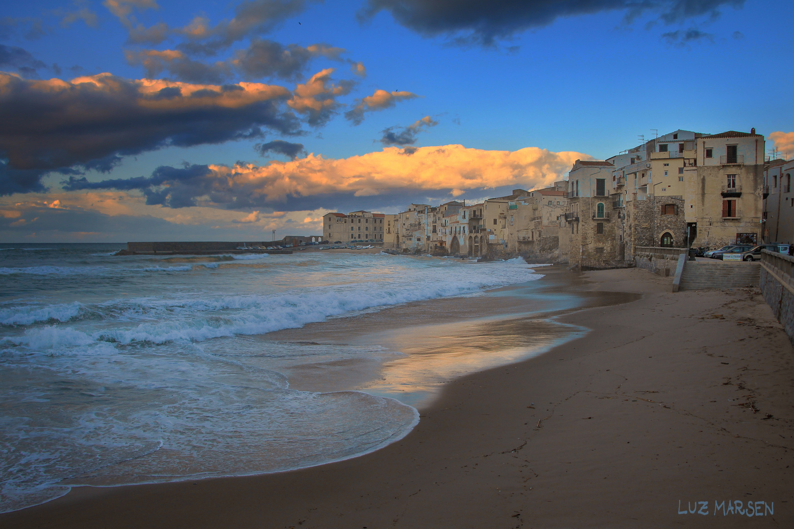 Cefalù on Sicily at Sundown