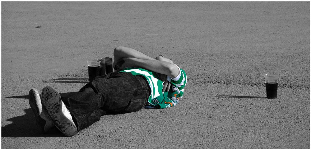 Celtic Glasgow Fan in Barcelona