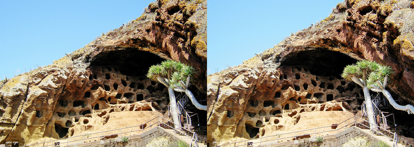 Cenobio de Valerón - Gran Canaria - 3D Kreuzblick