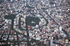 Center of Mexico city by plane