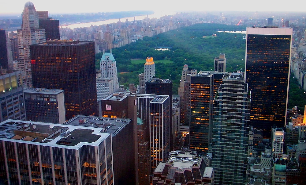 Central Park at dusk.