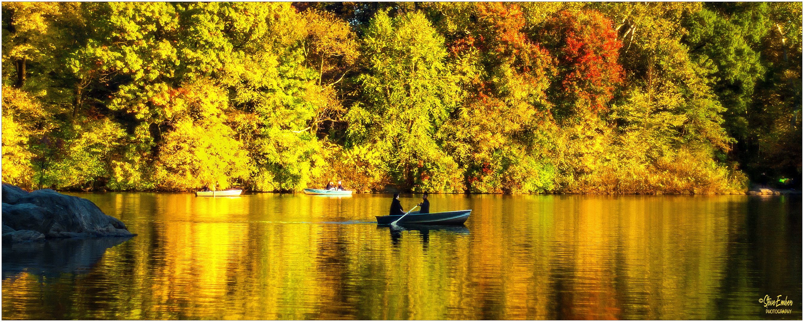 Central Park Autumn No.4 - A Golden Afternoon on the Lake