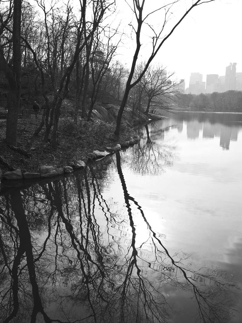 Central Park im Dezember - Blick von der Bow Bridge