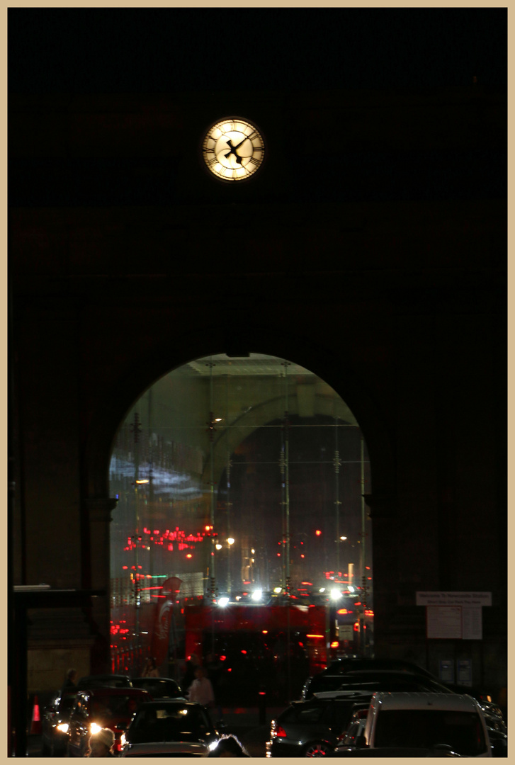 central station newcastle at night 2