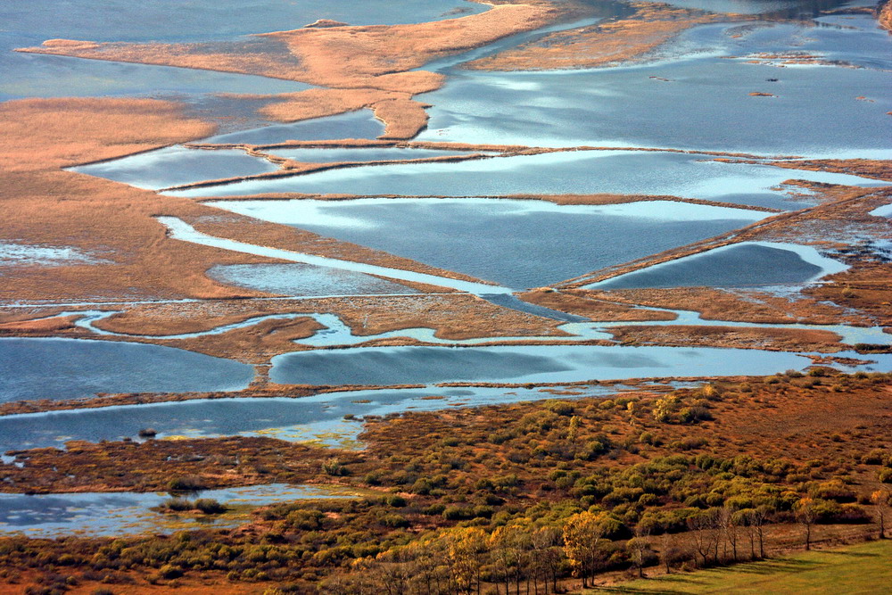 Cerknica-see von dem Berg Slivnica