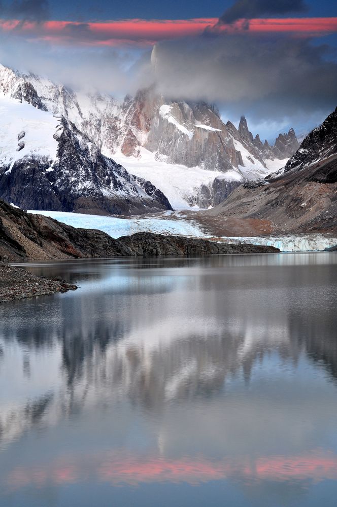 Cerro Torre and Laguna Torre at Dawn