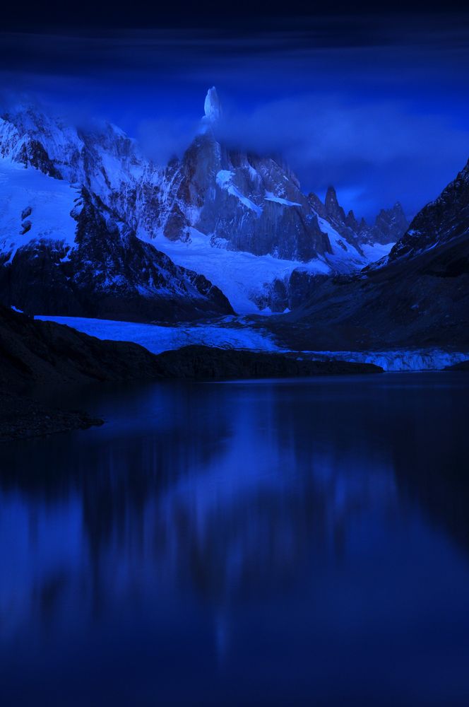 Cerro Torre and Laguna Torre before Dawn