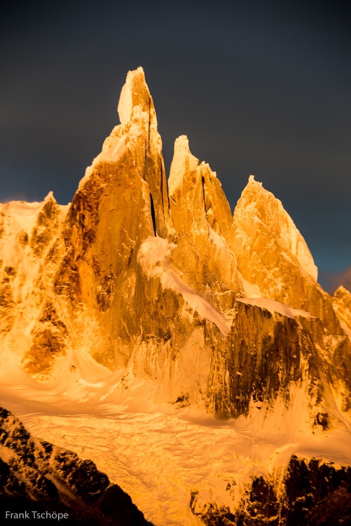 Cerro Torre in the early morning sun