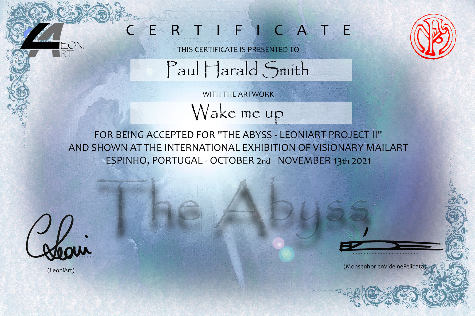 CERTIFICATE paul harald smith