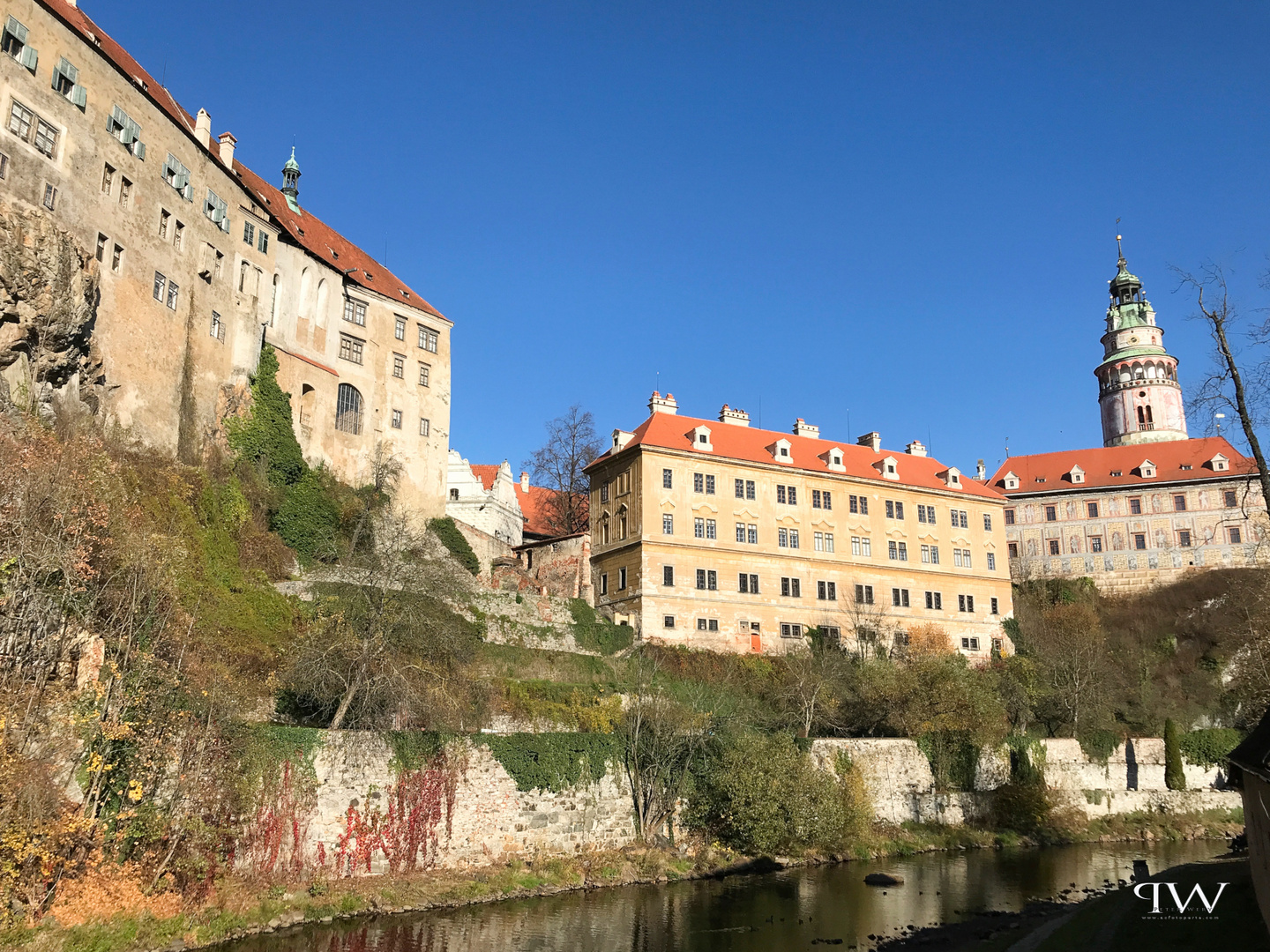 Ceský Krumlov - Blick auf das Schloss und den Schlossturm