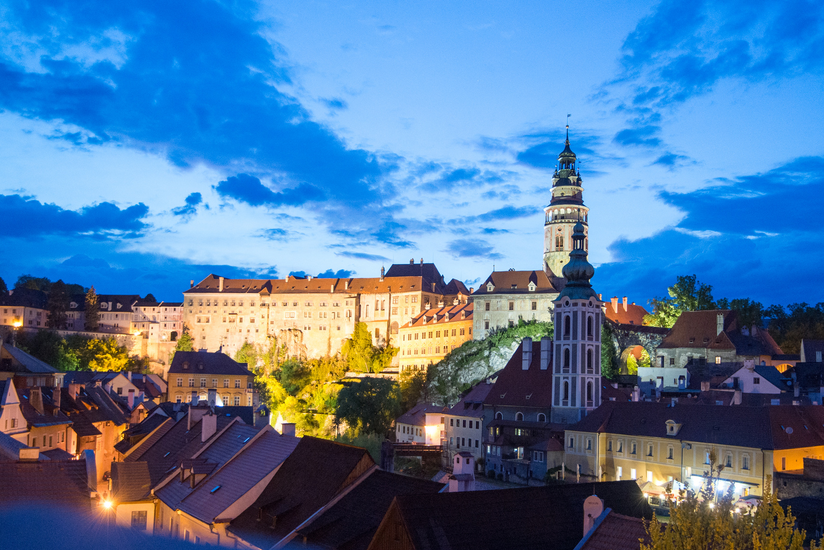 Cesky Krumlov bei Nacht