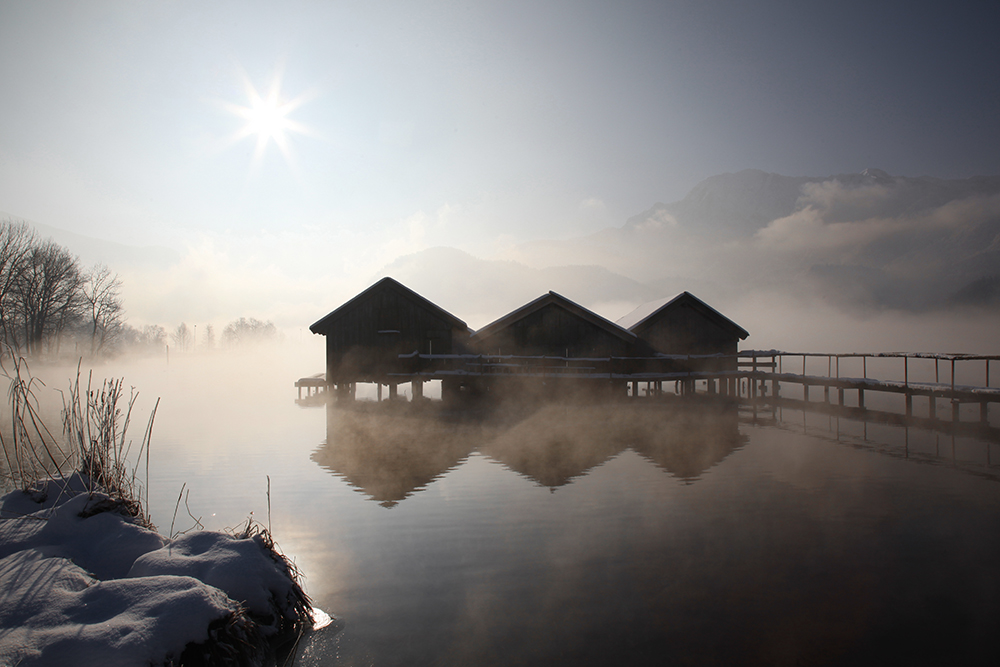 Die drei Hütten / Kochelsee  von Wiltrud Doerk