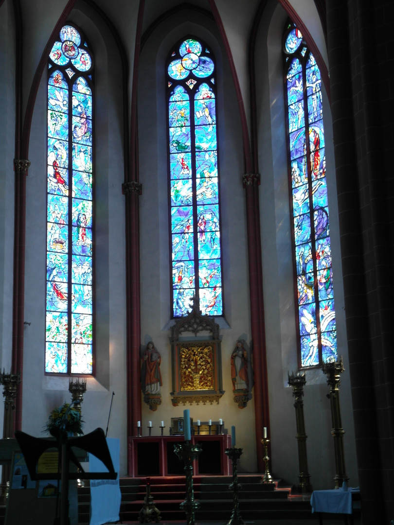 Chagall-Chorfenster in St.Stephan in Mainz