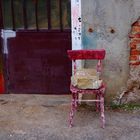 Chair with rocks