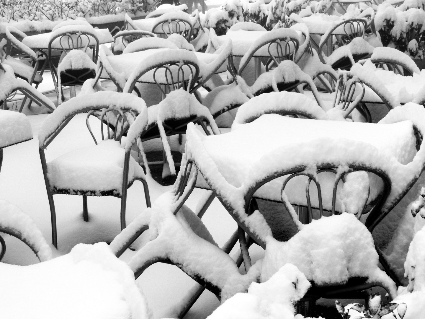 chairs and snow