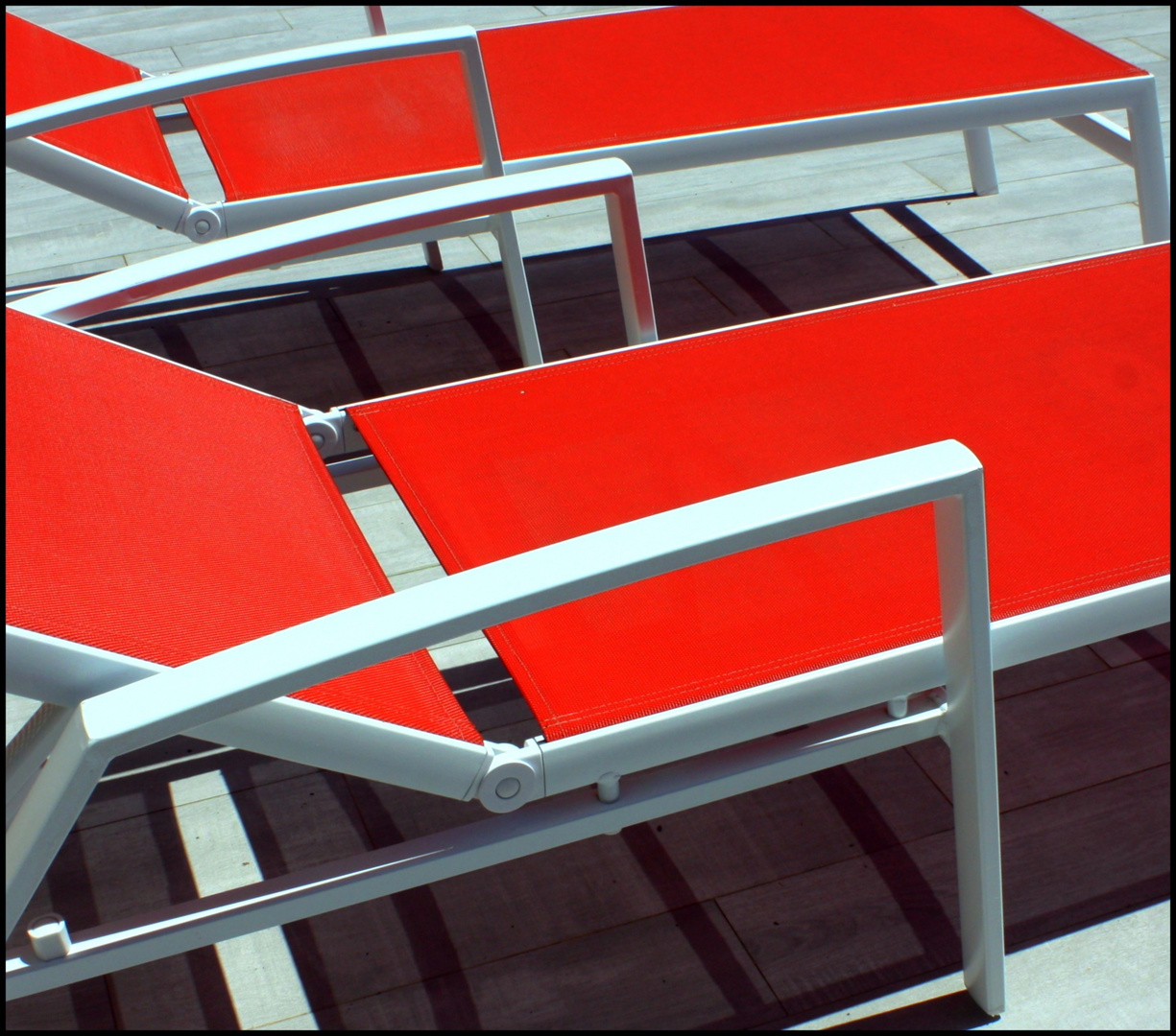 Chaises-longues  en terrasse 