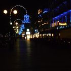 Chalkida Evia Greece The water front decorated for Chrismas in a rainy night