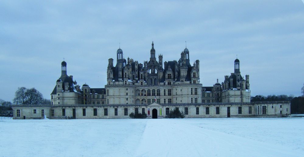 Chambord sous la neige