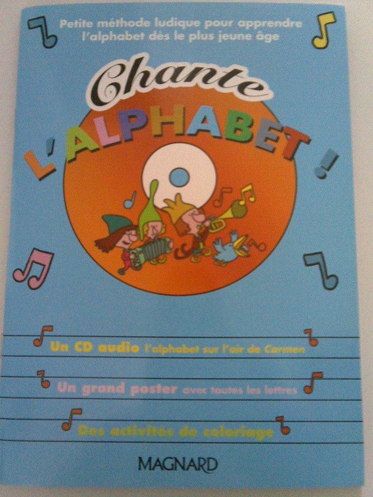 chante l'alphabet méthode ludique pour apprendre l'alpphabet aux enfants dès l'âge de 2 ans ,