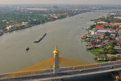 Chao Phraya River-crossing bridge in Nonthaburi