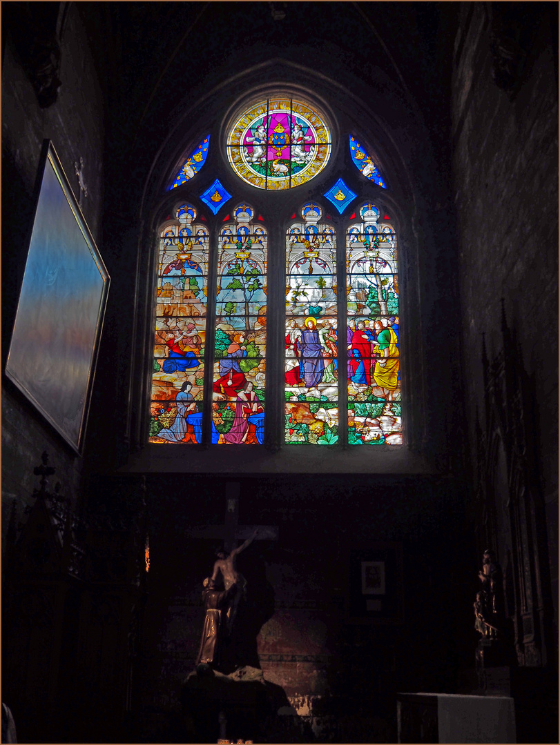 Chapelle Saint-Jérôme et vitrail de la Cananéenne (1531