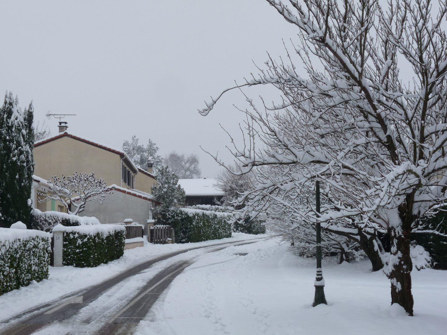 CHAPONNAY (Rhône) - France - sous la neige