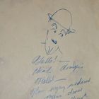Charlot, sa signature sur le livre d'or du restaurant La vieille ferme à Montreux