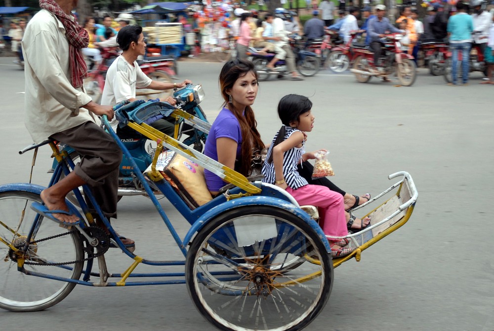 charmante passagère de cyclo pousse